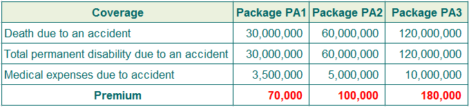 Personal accident insurance – Advance PA2